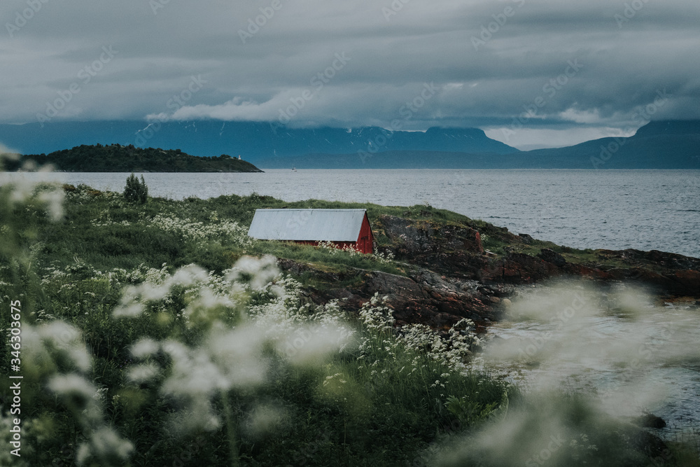 storm clouds over the lake