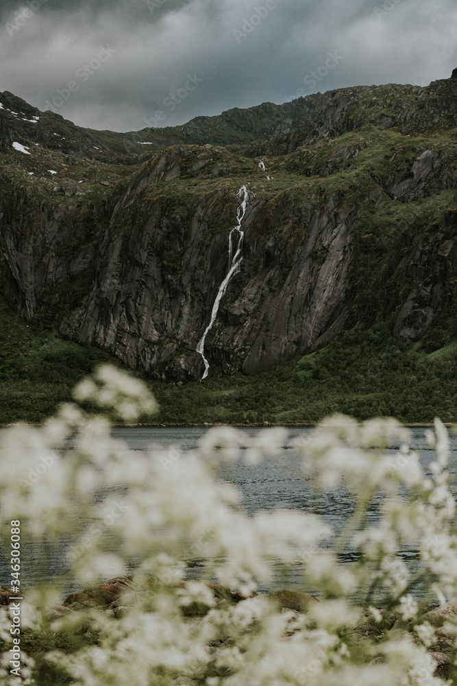 mountain waterfall in the mountains