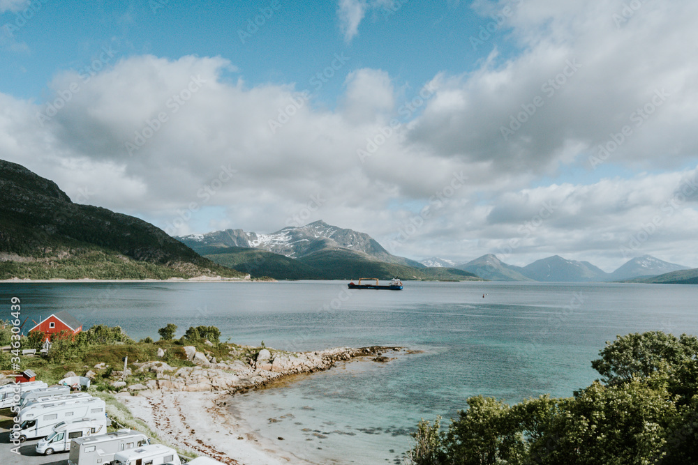 lake and mountains