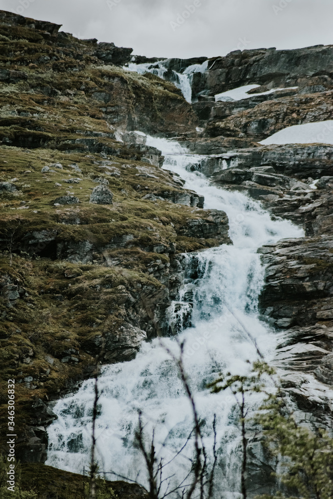 waterfall in the mountains