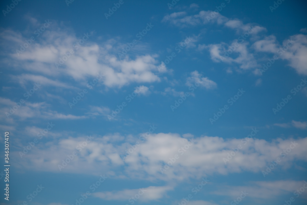 beautiful blue spring sky with light clouds