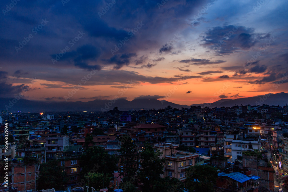 Kathmandu City at dusk