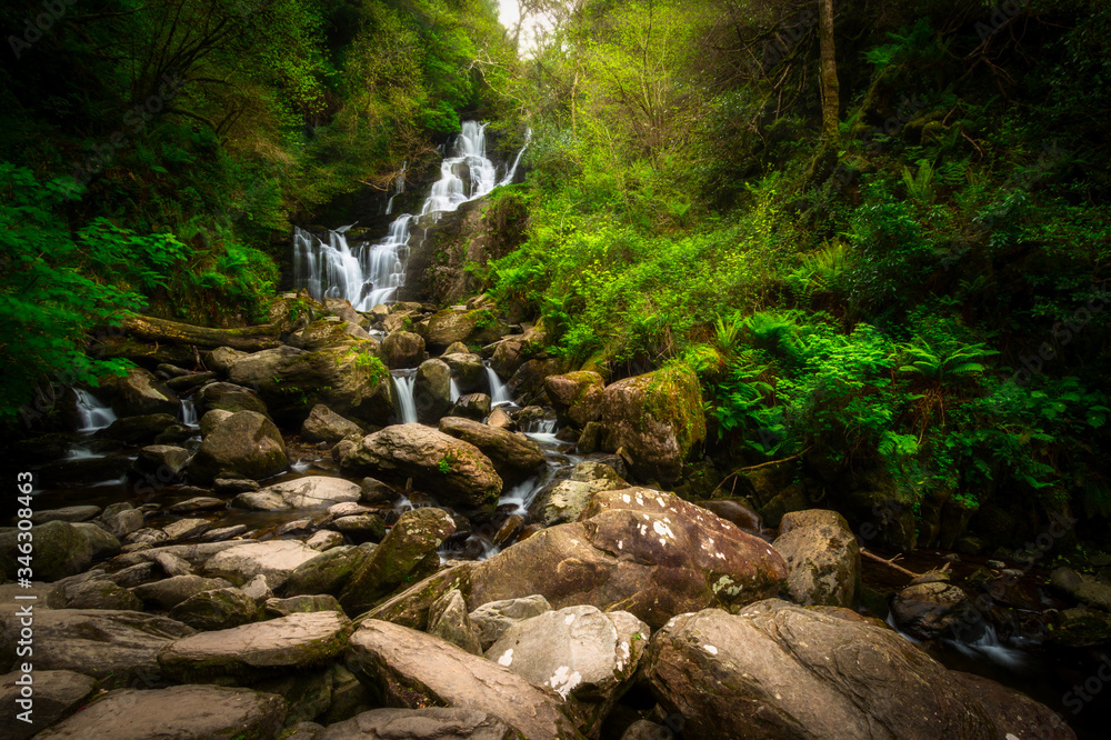 Fototapeta premium Beautiful Torc waterfall in Killarney National Park, Ireland