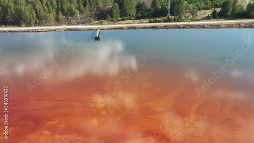 Orange lake. Ecological catastrophy.