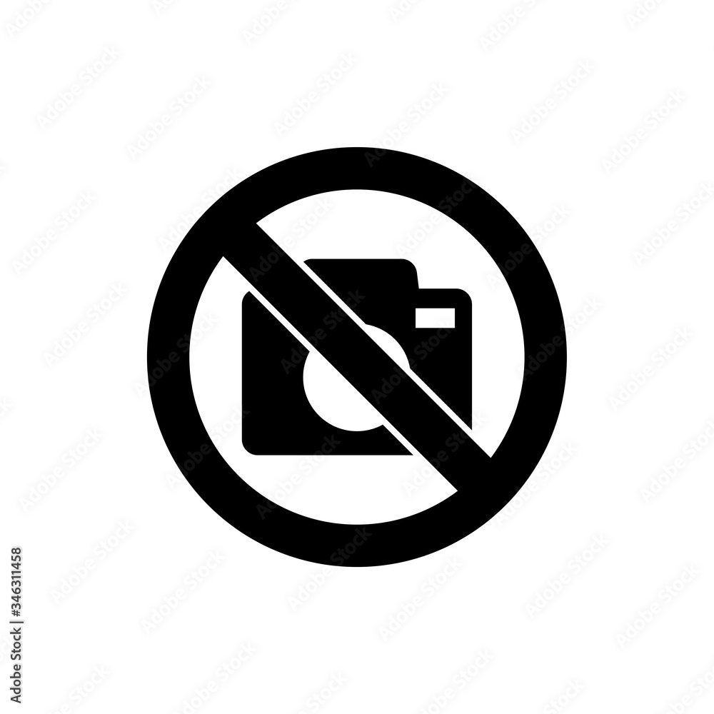 Do not take picture camera glyph vector icon design. Warning sign symbol icon vector. Black glyph vector icon. Do not take picture camera glyph vector icon design. Warning sign symbol icon vector. Black glyph vector icon.