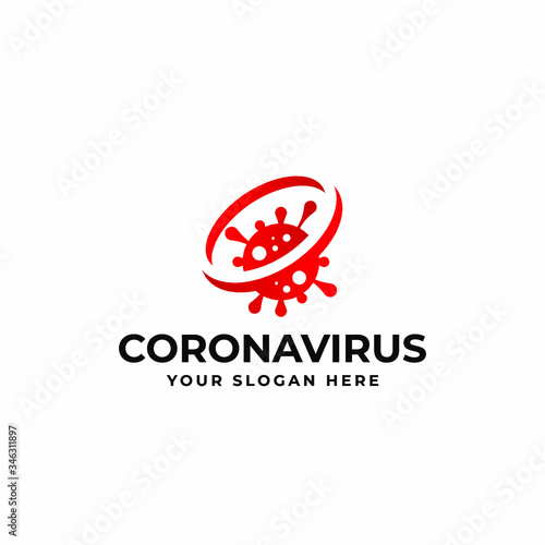 Modern abstract professional covid-19 corona virus logo design concept vector template. Covid 19 icon design for business or corporate identity.