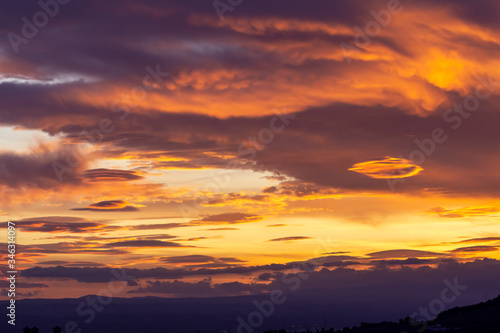 Lenticular clouds at sunset in the sky of Andalusia © Miguel Ángel RM