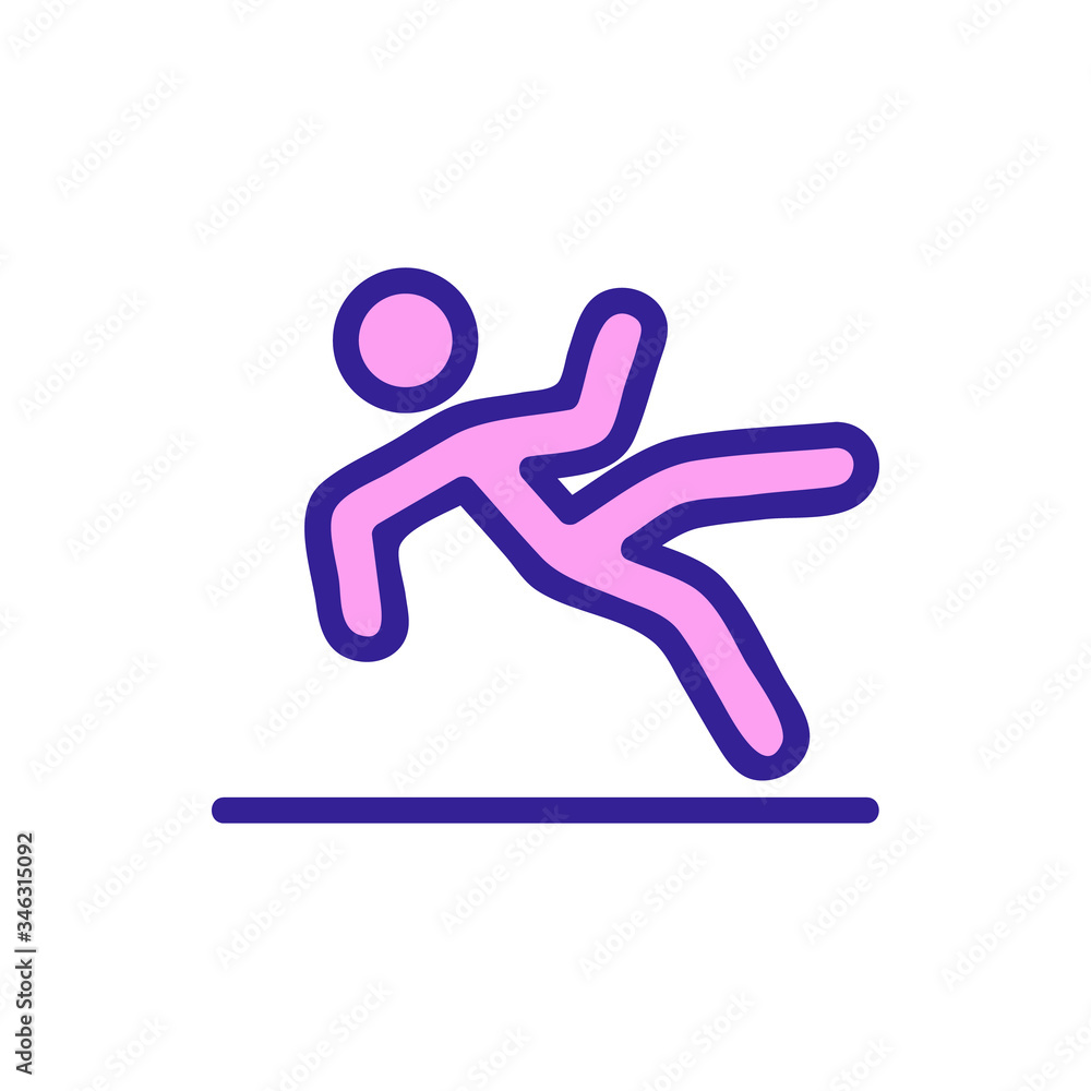 danger of slipping fall icon vector. danger of slipping fall sign. color symbol illustration danger of slipping fall icon vector. danger of slipping fall sign. color symbol illustration