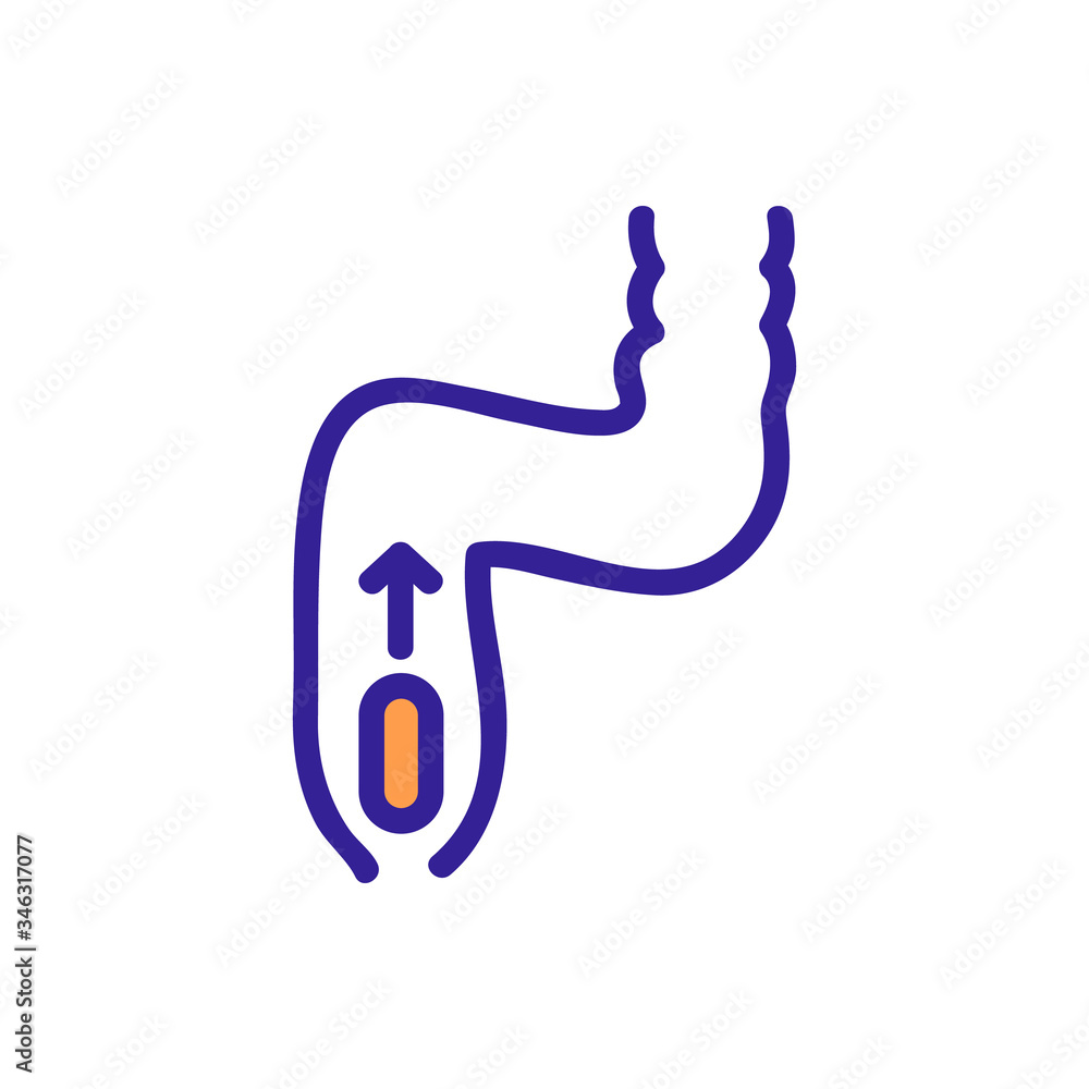 foreign body sensation in rectum icon vector. foreign body sensation in rectum sign. color symbol illustration