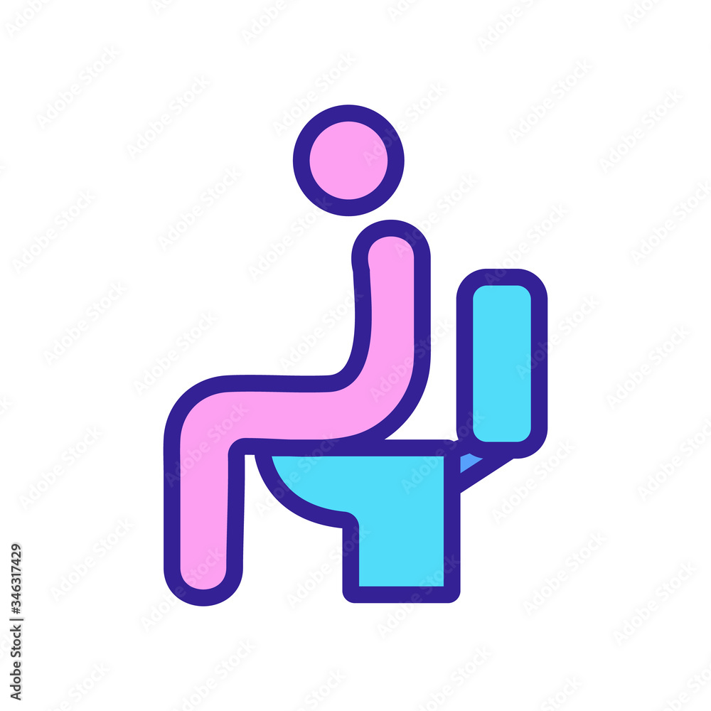 constantly sit in toilet icon vector. constantly sit in toilet sign. color symbol illustration constantly sit in toilet icon vector. constantly sit in toilet sign. color symbol illustration