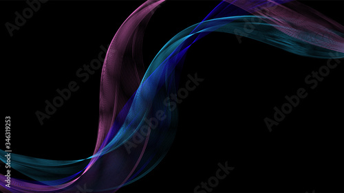 Abstract purple and blue beautiful digital modern magical shiny electric energy laser neon texture with lines and waves stripes, background