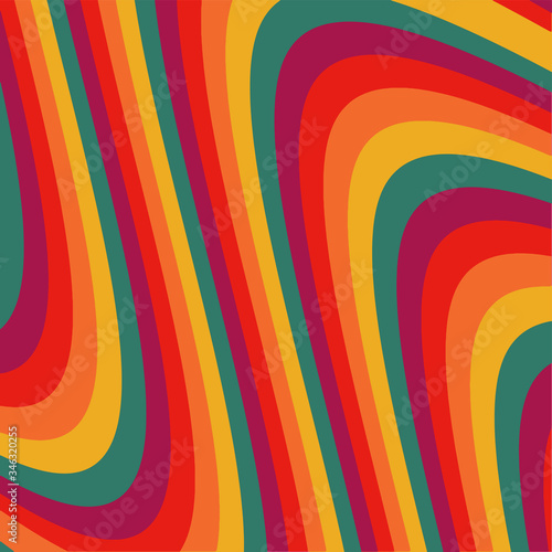 Abstract retro lines, cool wavy pattern vector illustration