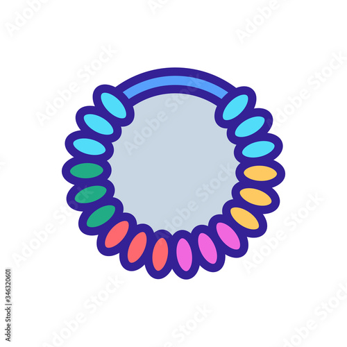 elastic with strung beads icon vector. elastic with strung beads sign. color symbol illustration