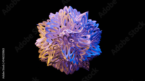 3D render of a uniquely textured Spidron Polyhedra