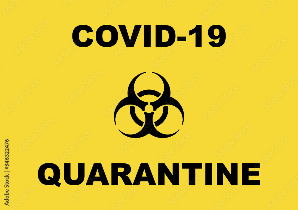 Biohazard symbol and COVID-19 quarantine warning sign vector ...