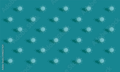 Coronavirus con sombra fondo verde