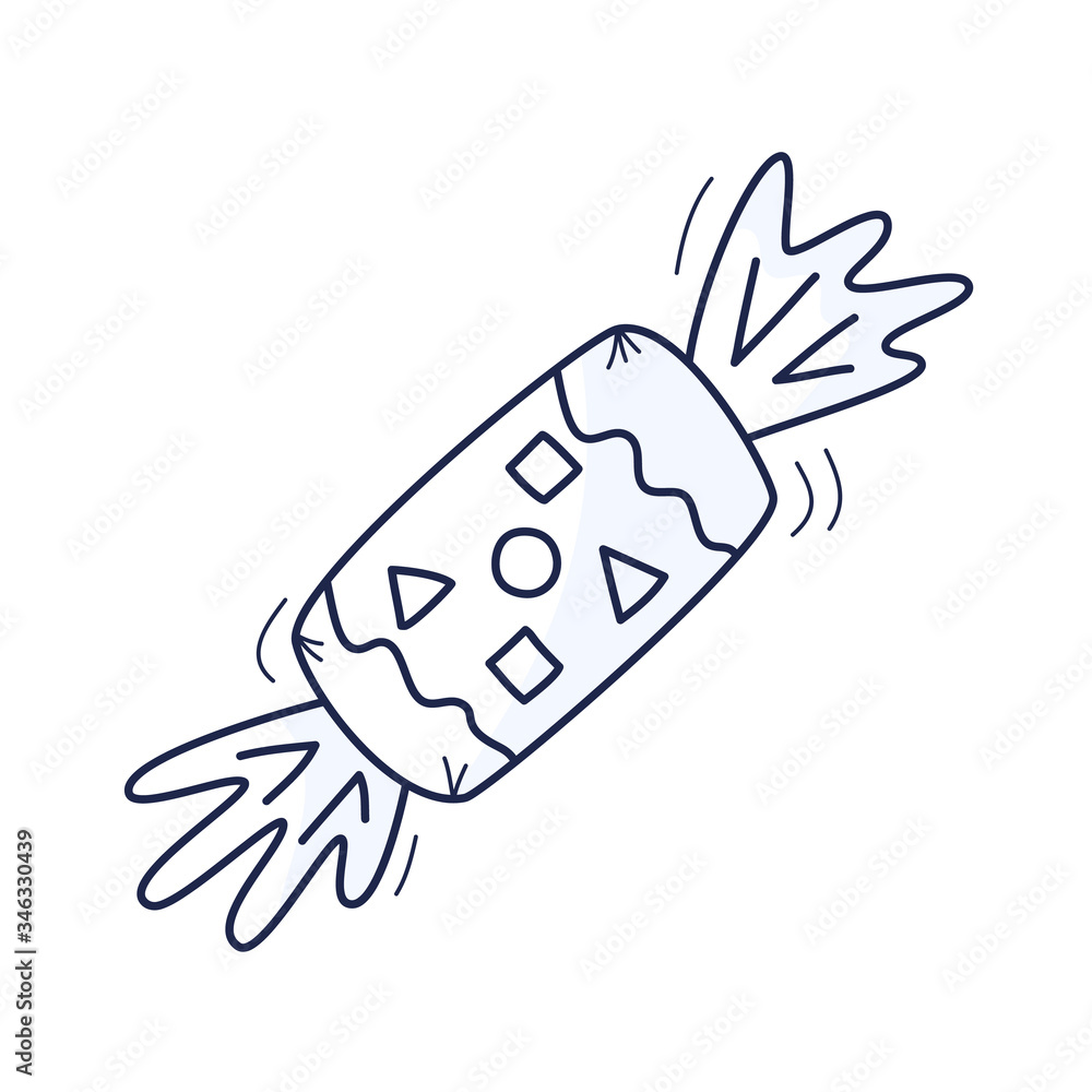 Handdrawn doodle candy icon. Hand drawn vector sweet candy illustration Handdrawn doodle candy icon. Hand drawn vector sweet candy illustration