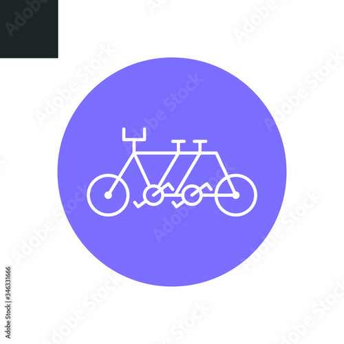 double bike flat icon for web and mobile app on white background, vector symbol