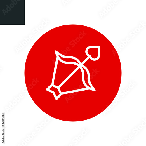 cupid crossbow flat icon for web and mobile app on white background, vector symbol