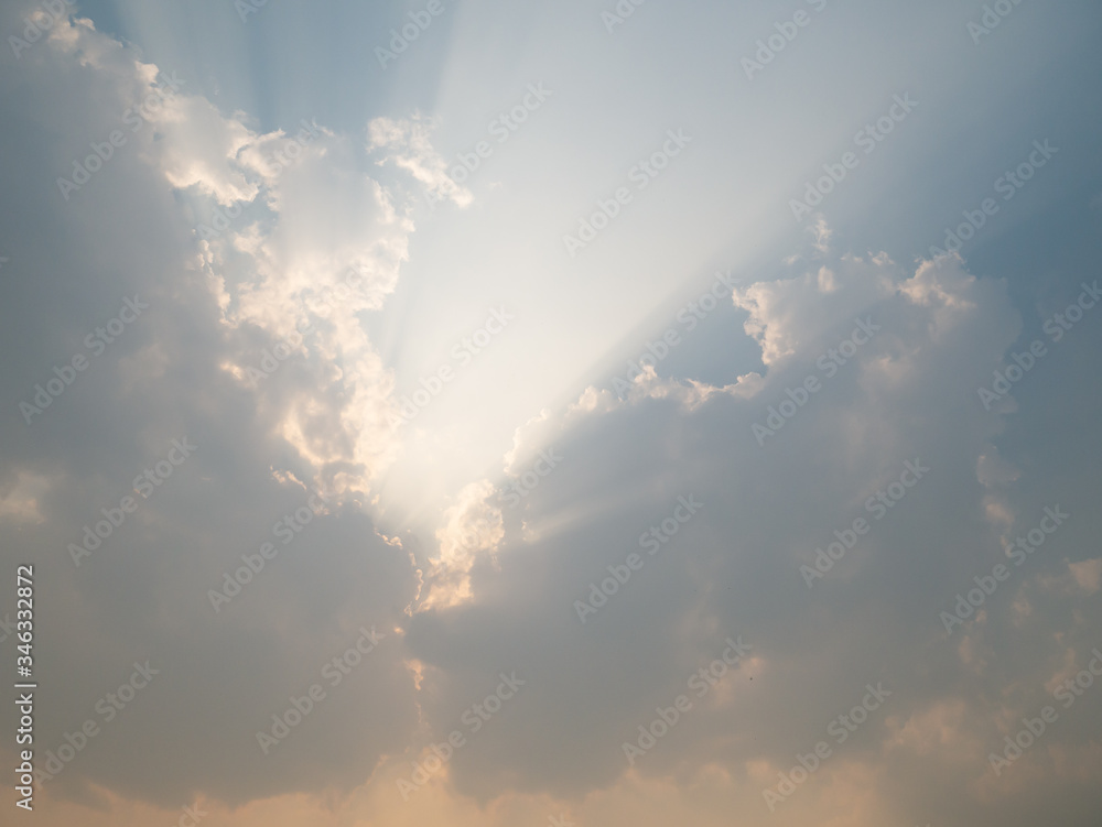 Clouds in the clear sky in Asia's summer season Clouds in the clear sky in Asia's summer season