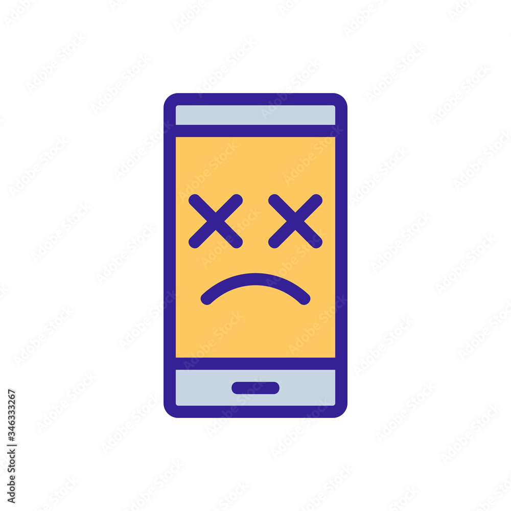 deplorable state of phone icon vector. deplorable state of phone sign. color symbol illustration deplorable state of phone icon vector. deplorable state of phone sign. color symbol illustration