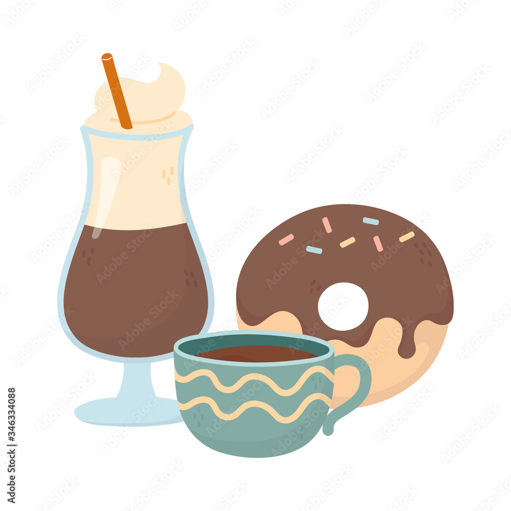 coffee time, coffee cup latte donut fresh aroma beverage coffee time, coffee cup latte donut fresh aroma beverage