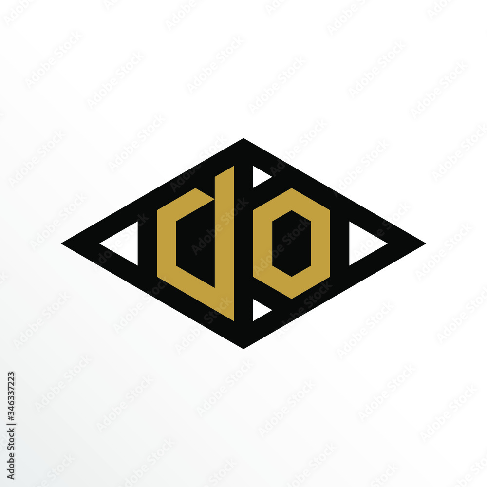 Initial Letter DO Geometric Abstract Diamond Shape Logo Design Initial Letter DO Geometric Abstract Diamond Shape Logo Design