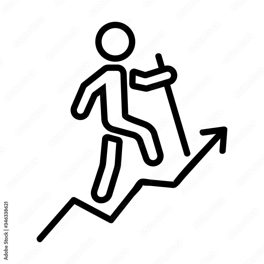 man heading up career ladder icon vector. man heading up career ladder sign. isolated contour symbol illustration man heading up career ladder icon vector. man heading up career ladder sign. isolated contour symbol illustration