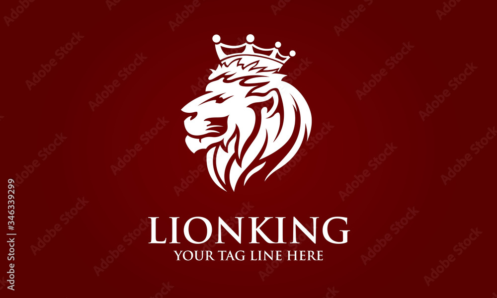 custom made wallpaper toronto digitalLion head logo design template, Element for the brand identity, vector illustration, emblem design on red background.