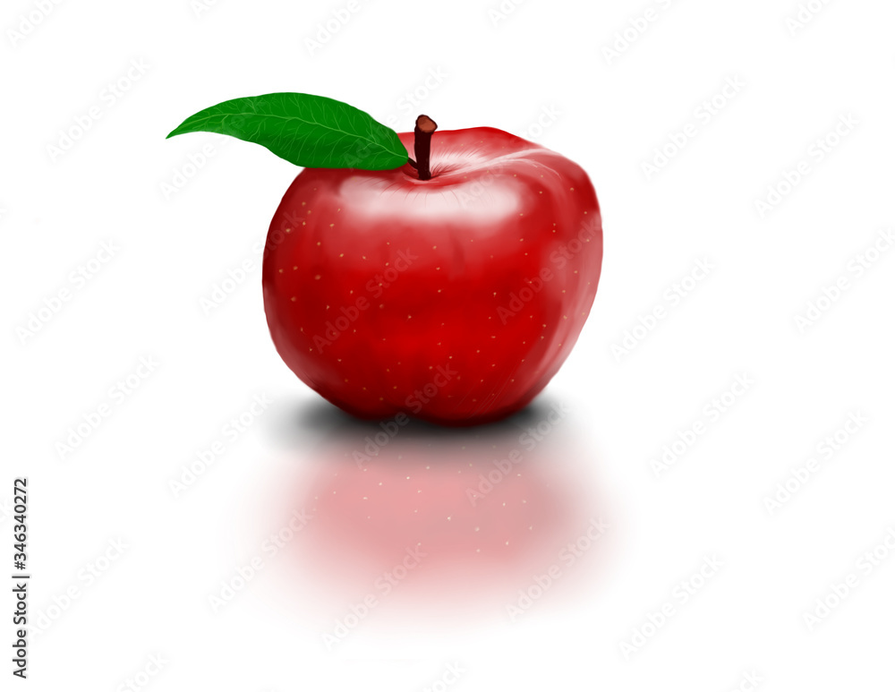 Digital painting of healthy, fresh, tasty and vibrant apple fruit great for food display and promotion Digital painting of healthy, fresh, tasty and vibrant apple fruit great for food display and promotion