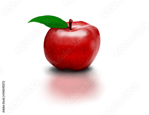 Digital painting of healthy, fresh, tasty and vibrant apple fruit great for food display and promotion