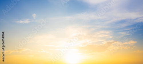 Sunset sky for background or sunrise sky and cloud at morning. © Praew stock