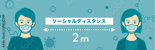 Social distancing set of icons