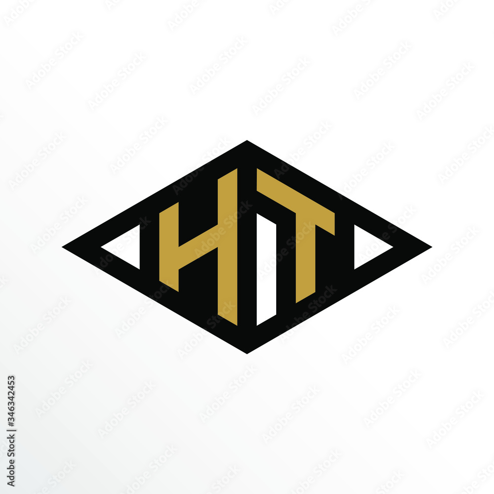 Initial Letter HT Geometric Abstract Diamond Shape Logo Design Initial Letter HT Geometric Abstract Diamond Shape Logo Design