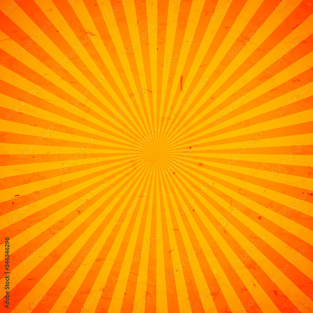 Obraz premium Bright orange and yellow rays vector background