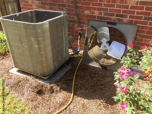 Air Conditioner Maintenance on condenser unit