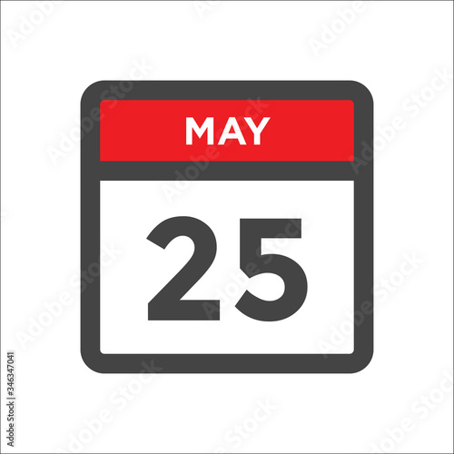 May 25 calendar icon w day of month