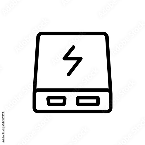 square bank for energy replenishment icon vector. square bank for energy replenishment sign. isolated contour symbol illustration