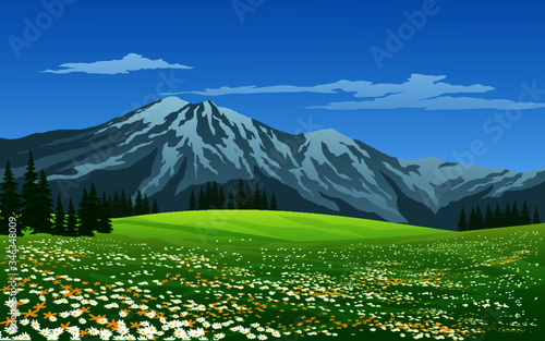 mountain landscape in the spring