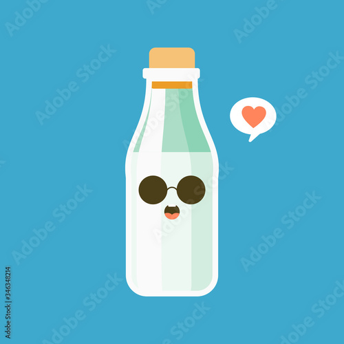 cute and kawaii milk bottle cartoon character