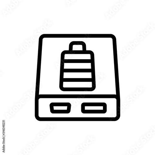 dual port charging bank icon vector. dual port charging bank sign. isolated contour symbol illustration