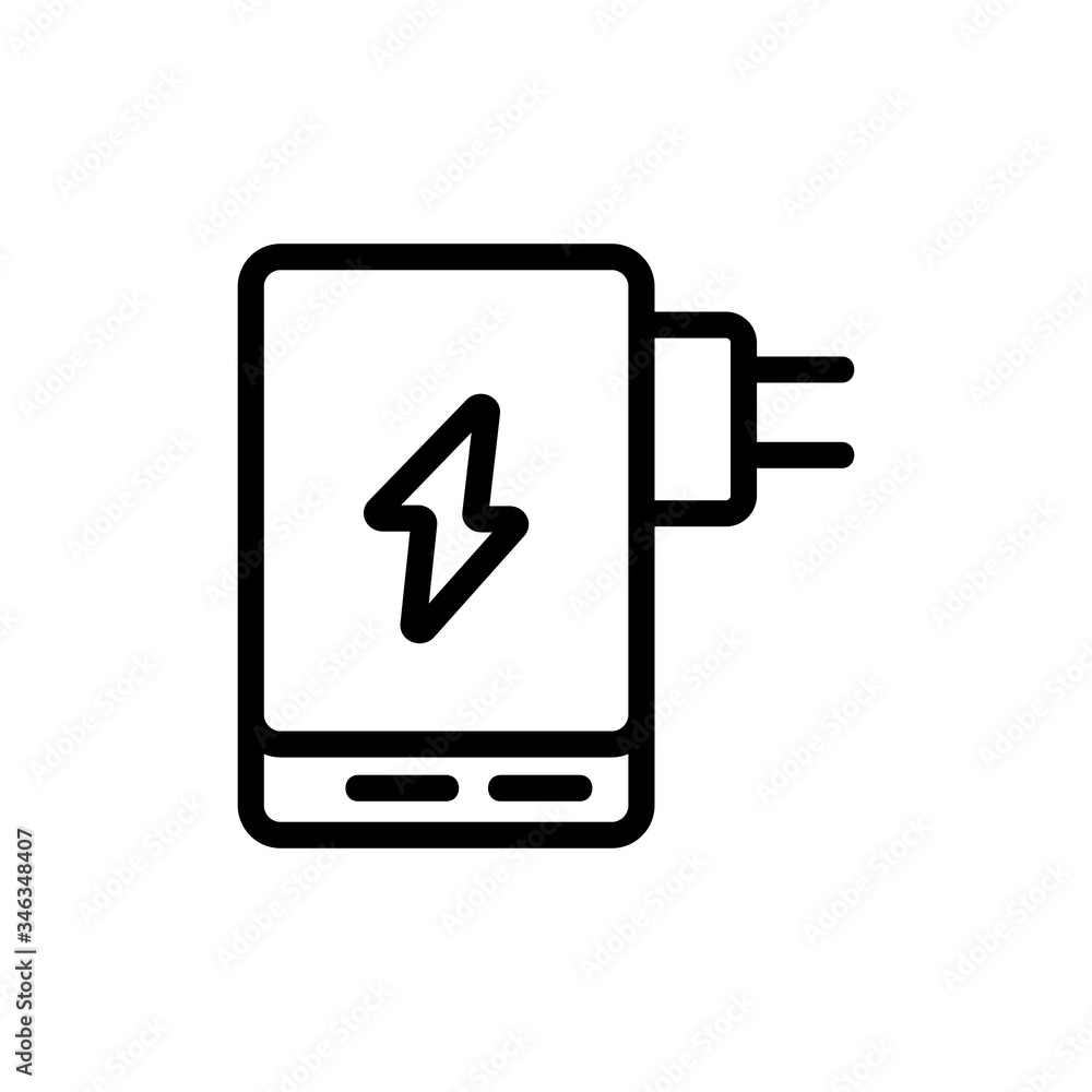 power bank with plug for outlet icon vector. power bank with plug for outlet sign. isolated contour symbol illustration power bank with plug for outlet icon vector. power bank with plug for outlet sign. isolated contour symbol illustration