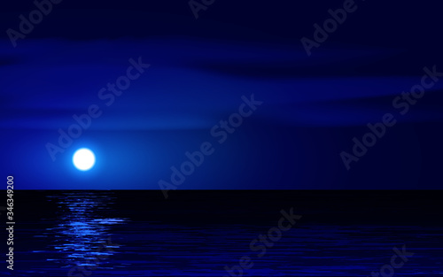 Fototapeta Naklejka Na Ścianę i Meble -  moonlight over sea