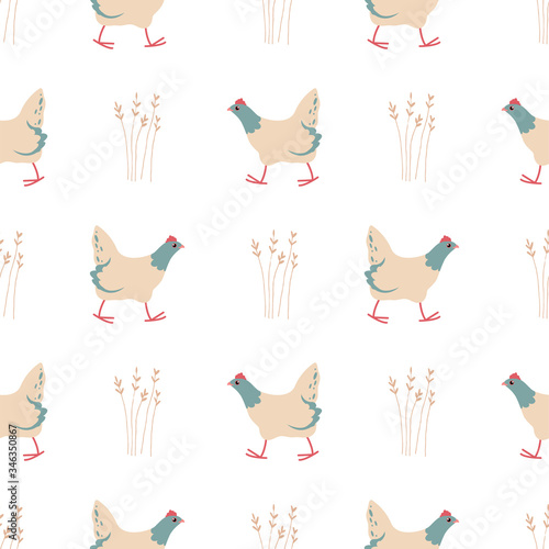 Cute Cartoon Hen, Chicken