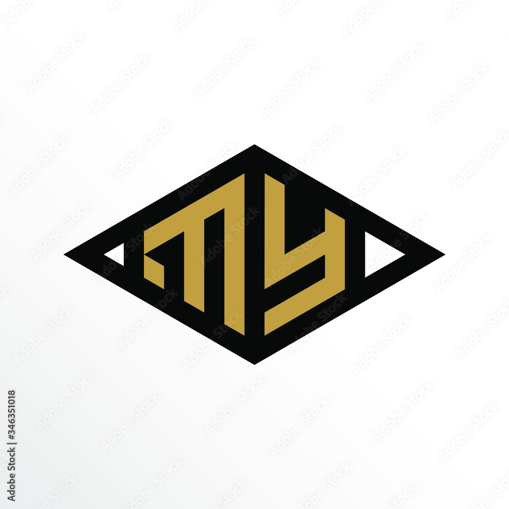 Initial Letter MY Geometric Abstract Diamond Shape Logo Design Initial Letter MY Geometric Abstract Diamond Shape Logo Design