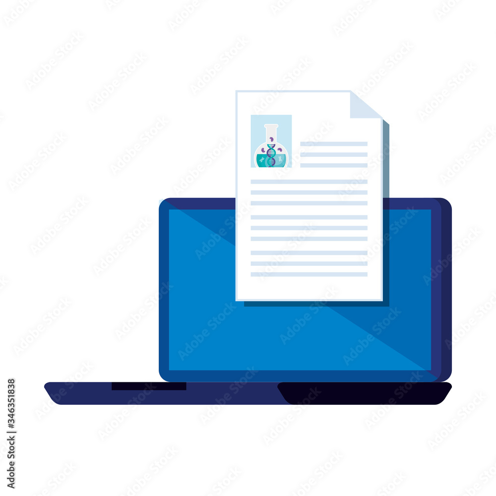 laptop with medicine online by test of covid 19 vector illustration design laptop with medicine online by test of covid 19 vector illustration design