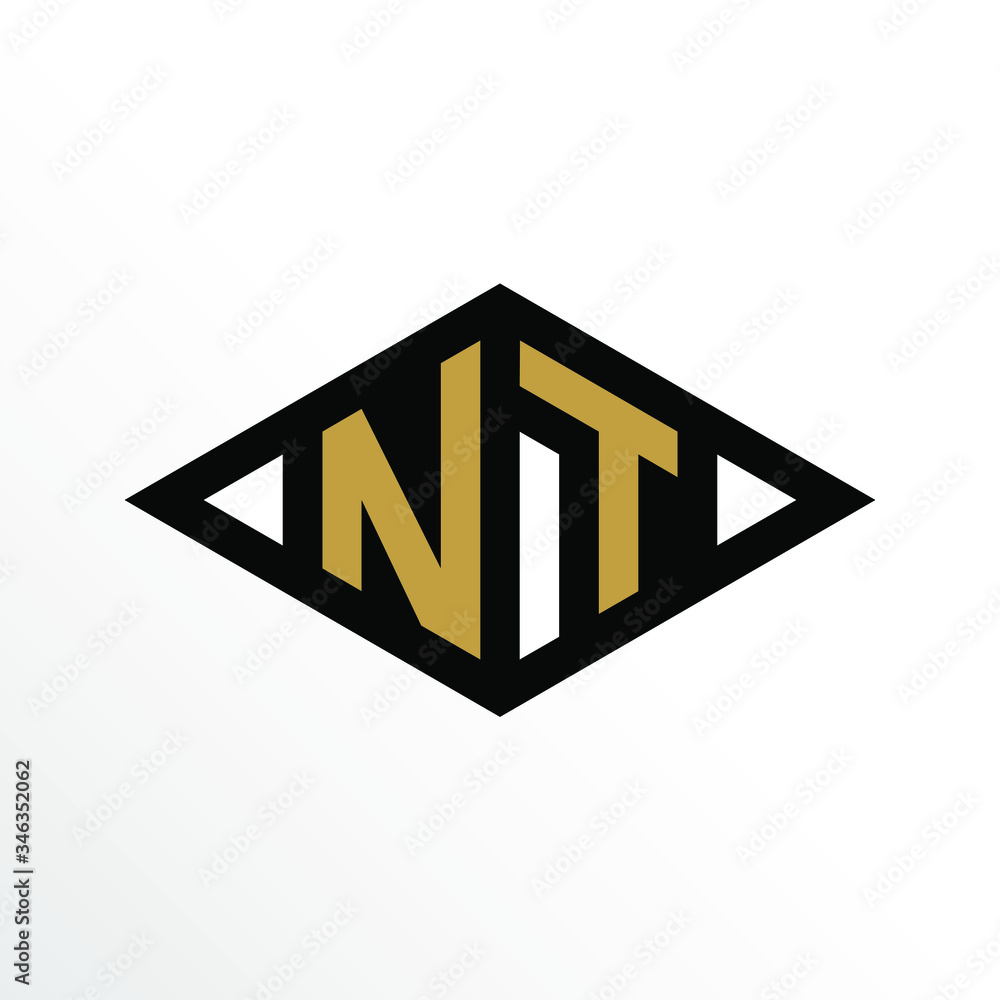 Initial Letter NT Geometric Abstract Diamond Shape Logo Design