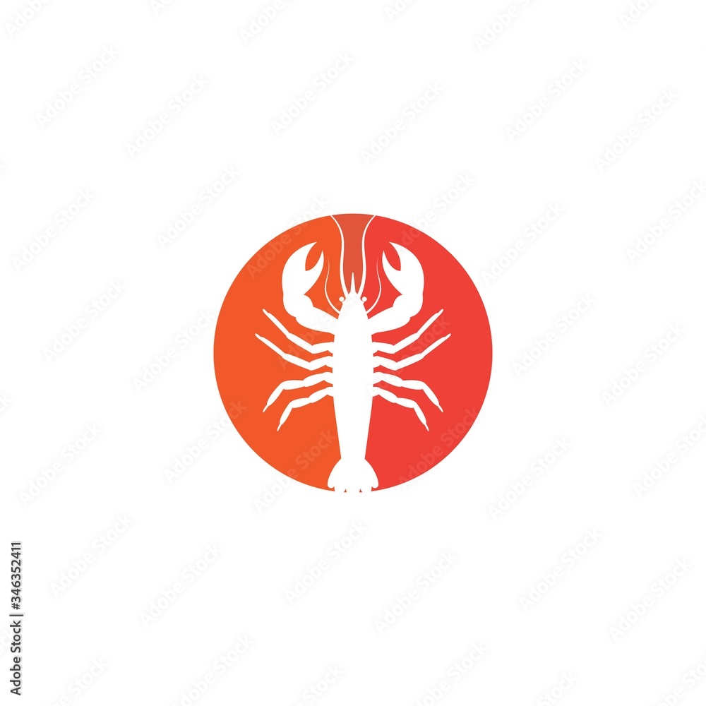 Shrimp logo vector