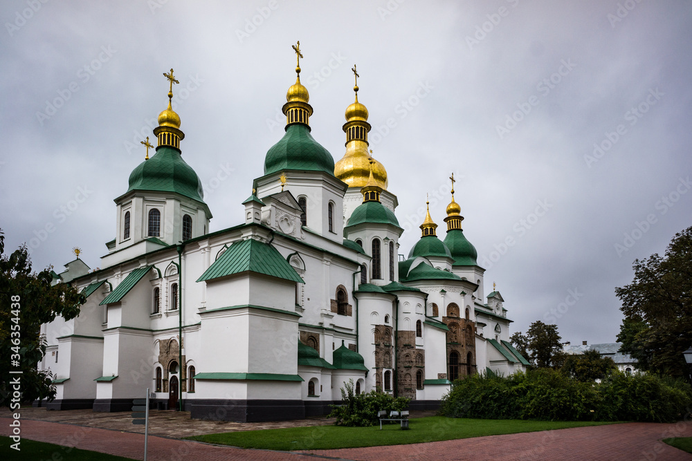 St. Sophia Cathedral.Kiev on cloudy day, Ukraine.