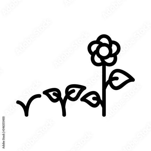 flower bed icon vector. flower bed sign. isolated contour symbol illustration